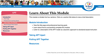 Sample page for eRead site