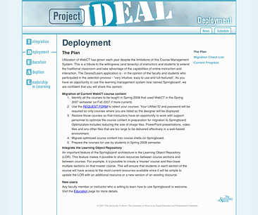 Sub-page from Project IDEAL