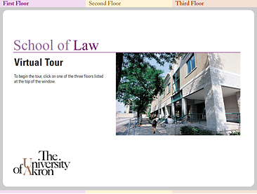 Opening screen for the Akron Law - Virtual Tour