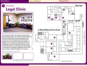 Sample screen from the Akron Law - Virtual Tour