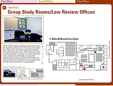 Sample screen from the Akron Law - Virtual Tour