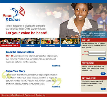Homepage for Voices & Choices