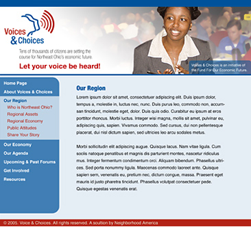 Sub-page for Voices & Choices